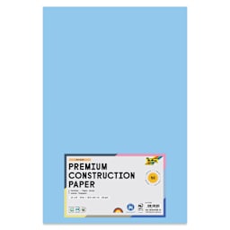 Folia Premium Construction Paper - Pkg of 50, Sky Blue, 12" x 18", front of packaging