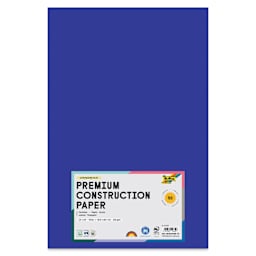 Folia Premium Construction Paper - Pkg of 50, Ultramarine Blue, 12" x 18", front of packaging
