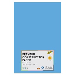 Folia Premium Construction Paper - Pkg of 50, Turquoise, 12" x 18", front of packaging