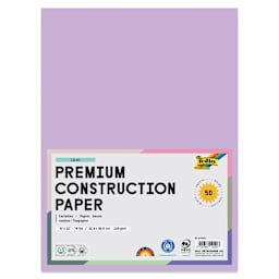 Folia Premium Construction Paper - Pkg of 50, Lilac, 9" x 12", front of packaging