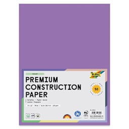 Folia Premium Construction Paper - Pkg of 50, Violet, 9" x 12", front of packaging