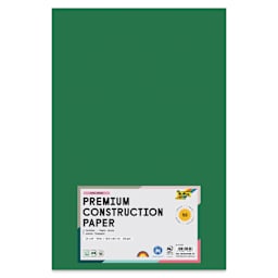 Folia Premium Construction Paper - Pkg of 50, Dark Green, 12" x 18", front of packaging