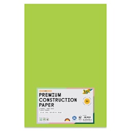 Folia Premium Construction Paper - Pkg of 50, Lime, 12" x 18", front of packaging