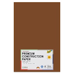 Folia Premium Construction Paper - Pkg of 50, Chocolate Brown, 12" x 18", front of packaging