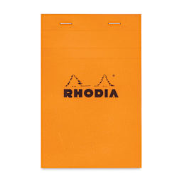 Rhodia Top-Stapled Notepad - Orange, Graph, 4-3/8" x 6-3/8"