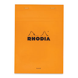 Rhodia Top-Stapled Notepad - Orange, Blank, 6" x 8-1/4"
