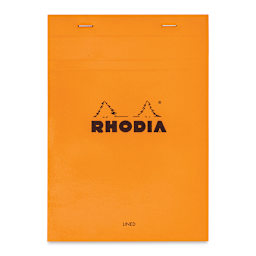 Rhodia Top-Stapled Notepad - Orange, Ruled, 6" x 8-1/4"