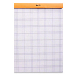 Rhodia Top-Stapled Notepad - Orange, Graph, 8-1/4" x 11-3/4" (example of paper)
