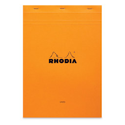 Rhodia Top-Stapled Notepad - Orange, Ruled, 8-1/4" x 11-3/4"