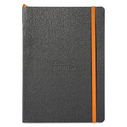 Rhodiarama Soft Cover Notebook - Dot Grid, Black, 5-3/10" x 8-7/10", front of notebook