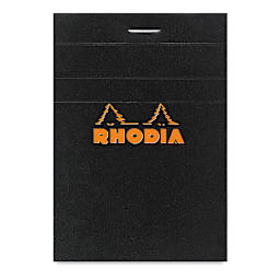 Rhodia Top-Stapled Notepad - Black, Graph, 3" x 4"