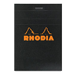 Rhodia Top-Stapled Notepad - Black, Graph, 3-3/8" x 4-3/4"