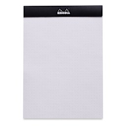 Rhodia Top-Stapled Notepad - Black, DotPad, 6" x 8-1/4" (example of paper)