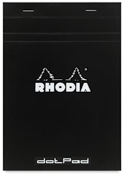 Rhodia Top-Stapled Notepad - Black, DotPad, 6" x 8-1/4"