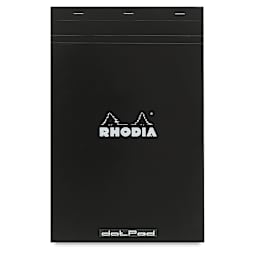 Rhodia Top-Stapled Notepad - Black, DotPad, 8-1/4" x 12-1/2"