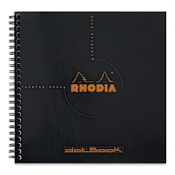 Rhodia Reverse Wirebound Notebook - Black, Dot Grid, 8-1/4" x 8-1/4"