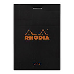 Rhodia Top-Stapled Notepad - Black, Ruled, 3" x 4"