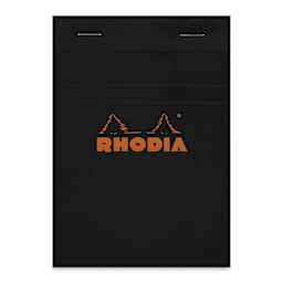 Rhodia Top-Stapled Notepad - Black, Graph, 4" x 6"