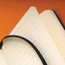 Rhodia Hardcover Webnotebook - Black, 3-1/2" x 5-1/2", Ruled, close-up of paper