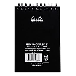 Rhodia Wirebound Pad - Dot Grid, Black, 4" x 6", back