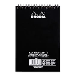 Rhodia Wirebound Pad - Dot Grid, Black, 6" x 8-1/4", back