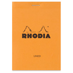 Rhodia Top-Stapled Notepad - Orange, Ruled, 3-3/8" x 4-3/4"