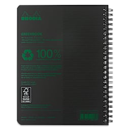 Rhodia Greenbook Notebook - 6.3" x 8.3", Black, Grid, 80 Sheets, back cover