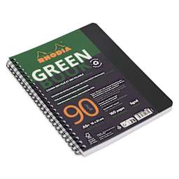 Rhodia Greenbook Notebook - 6.3" x 8.3", Black, Lined, 80 Sheets