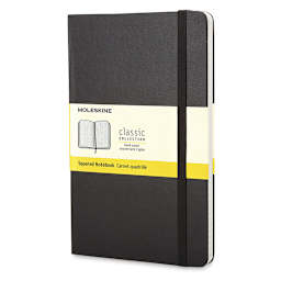 Moleskine Classic Hardcover Notebook - Black, Gridded, 8-1/4'' x 5''