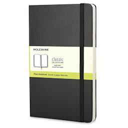 Moleskine Classic Hardcover Notebook - Black, Blank, 8-1/4'' x 5"