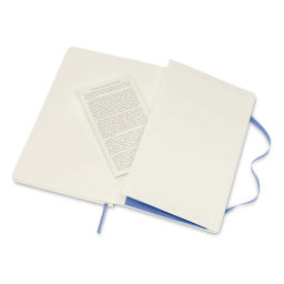 Moleskine Classic Soft Cover Notebook - Light Blue, Ruled, 8-1/4" x 5" (showing the pocket)