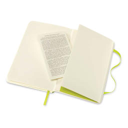 Moleskine Classic Soft Cover Notebook - Light Green, Blank, 5-1/2" x 3-1/2" (showing the pocket)
