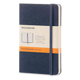 Moleskine Classic Hardcover Notebook - Sapphire Blue, Ruled, 5-1/2" x 3-1/2"