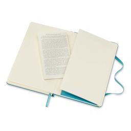 Moleskine Classic Hardcover Notebook - Reef Blue, Ruled, 5-1/2" x  3-1/2" (showing the pocket)