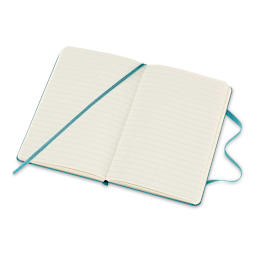 Moleskine Classic Hardcover Notebook - Reef Blue, Ruled, 5-1/2" x  3-1/2" (open)