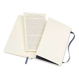 Moleskine Classic Soft Cover Notebook - Sapphire Blue, Ruled, 5-1/2" x 3-1/2" (showing the pocket)