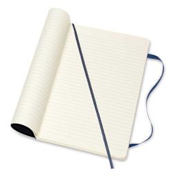 Moleskine Classic Soft Cover Notebook - Sapphire Blue, Ruled, 8-1/4" x 5" (open)