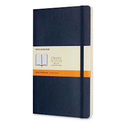 Moleskine Classic Soft Cover Notebook - Sapphire Blue, Ruled, 8-1/4" x 5"