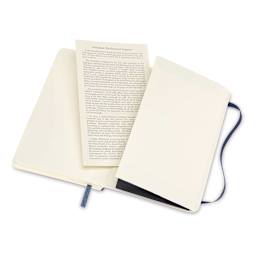 Moleskine Classic Soft Cover Notebook - Sapphire Blue, Blank, 5-1/2" x 3-1/2" (showing the pocket)