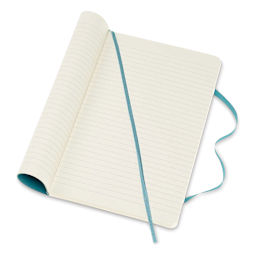 Moleskine Classic Soft Cover Notebook - Reef Blue, Ruled, 8-1/4" x 5" (open)