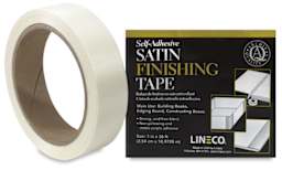 Lineco Satin Cloth Tapes - Ivory Tape Roll shown with package