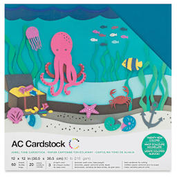 AC Cardstock Papers - 12" x 12", 60 Sheets, Jewel Colors