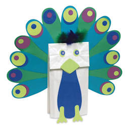 Creativity Street Kraft Bags - White - 7-1/10" L x 4-3/10" W x 14" H - finished turkey puppet example