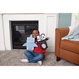 Creativity Street Kraft Bags - two finished bag hand puppet examples in use