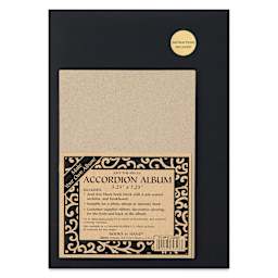 Books By Hand Just-the-Pieces Accordion Album - Black front of packaging