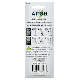 Aitoh Hand Paper Drill (Back of packaging)
