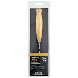  Lineco Heavy Duty Light Wood Handle Awl front of packaging