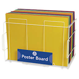 Pacon Vertical/Horizontal Board Rack - shown vertically loaded with colored paper, not included