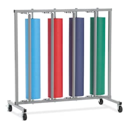 Paper Roll Rack - 36", Vertical With Casters, 4 Rolls