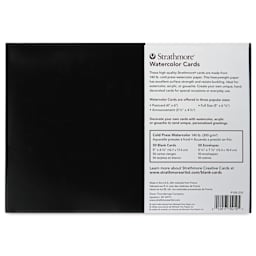 Strathmore Watercolor Cards and Envelopes - Greeting, Box of 50, back of the packaging